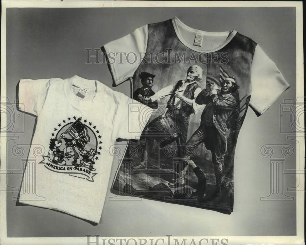 1976 Press Photo United States Bicentennial T-Shirts - mjc32605 - Historic Images