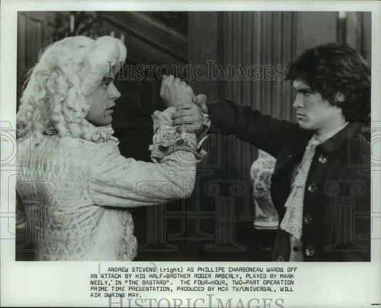 1978 Press Photo Andrew Stevens & Mark Neely in "The Bastard" - mjc32638 - Historic Images