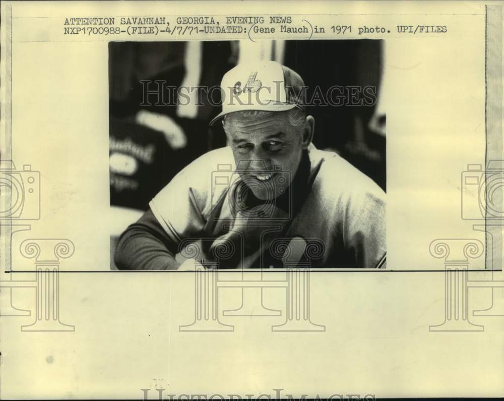 1971 Press Photo Gene Mauch, manager of the Montreal Expos - mjc32706 - Historic Images