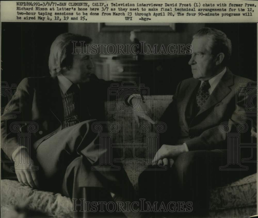 1977, David Frost and Richard Nixon plan interview in San Clemente - Historic Images