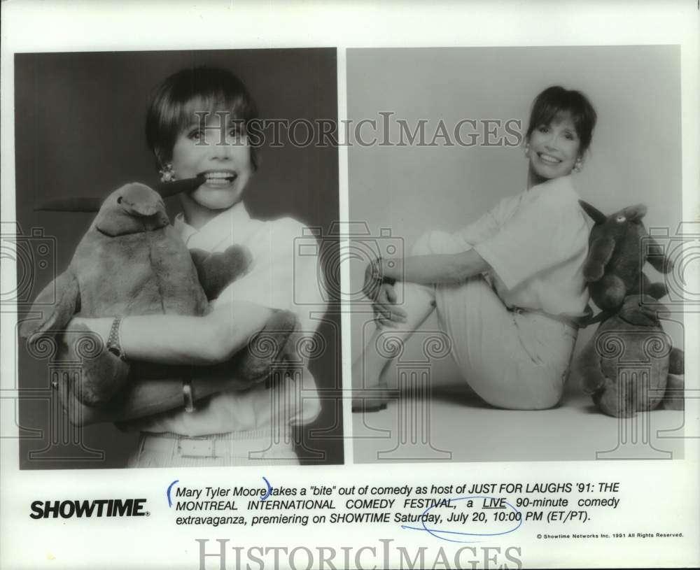 1991 Press Photo Mary Tyler Moore on Just For Laughs &#39;91 - mjc32876 - Historic Images