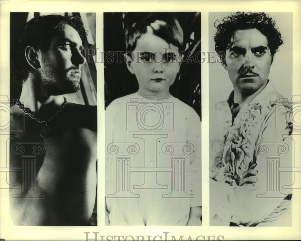 1982 Press Photo Three pictures of actor Tyrone Power. - mjc32950 - Historic Images