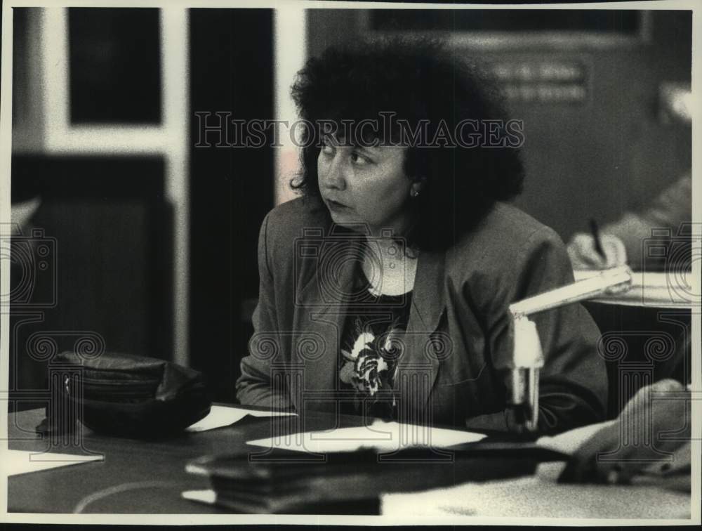 1992 Press Photo Rita E. Stelpflug in court for charity theft, Menomonee Falls - Historic Images