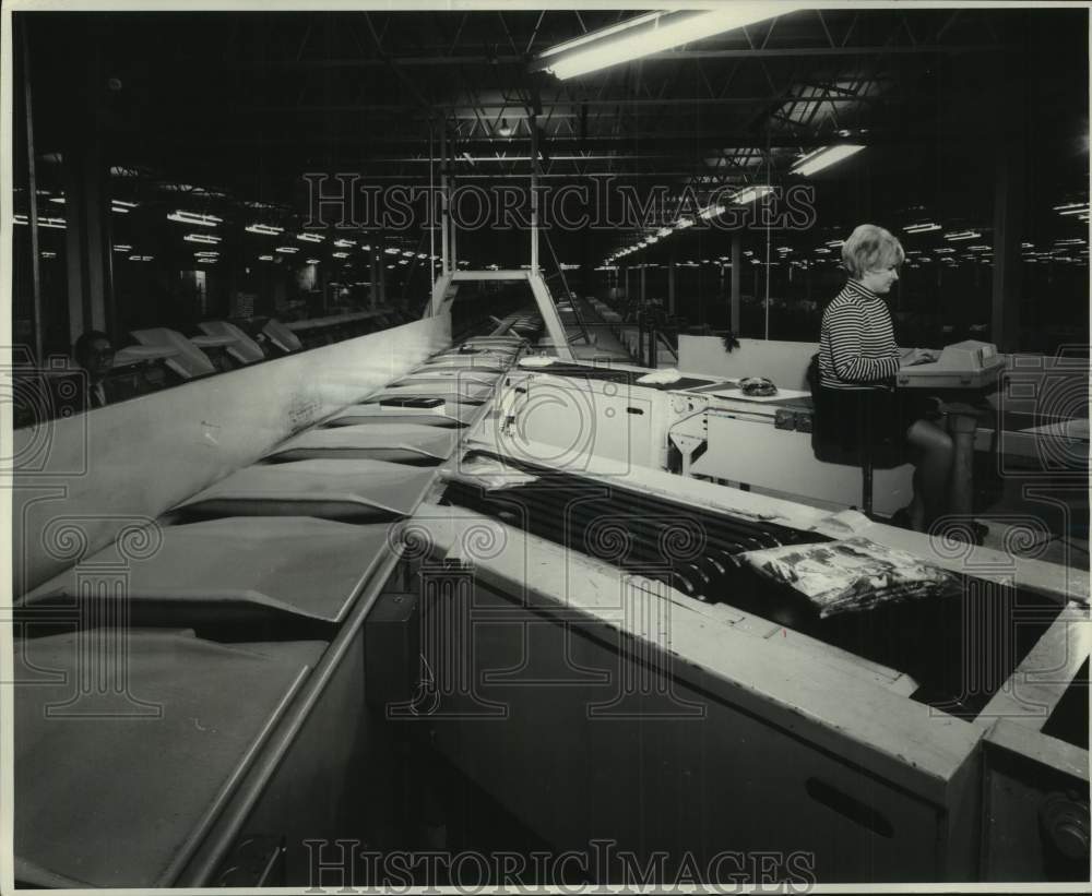 1969, Key punch operator at work at JC Penney catalog center Historic