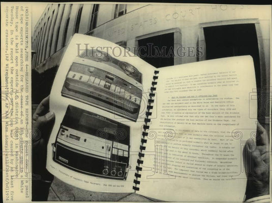 1974, Copy of report on White House recording erasures. - mjc33082 - Historic Images
