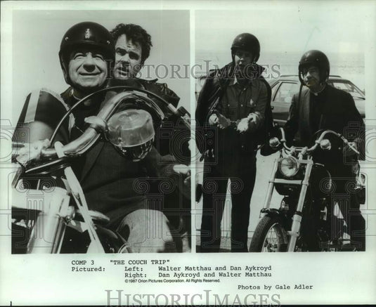 1987 Press Photo Walter Matthau and Dan Ackroyd in scene from "The Couch Trip" - Historic Images