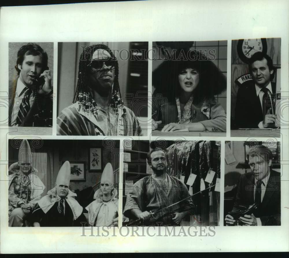 1986 Press Photo Saturday Night Live cast members Chevy Chase and others - Historic Images