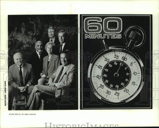 1993 Press Photo The cast of "60 Minutes...25 Years". - mjc33394 - Historic Images