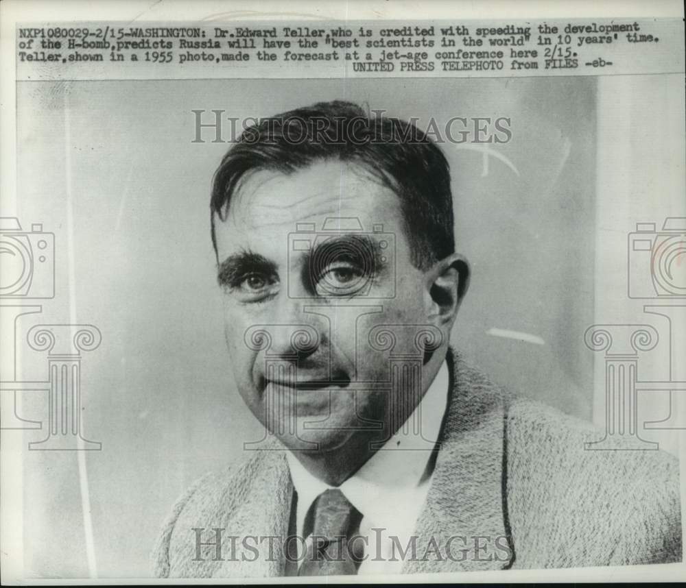 1955, Dr. Edward Teller, scientist that worked on the H-bomb - Historic Images