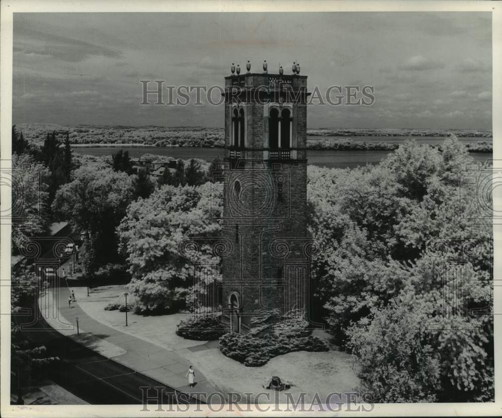 1956, Carillon Tower at University of Wisconsin - Madison campus - Historic Images