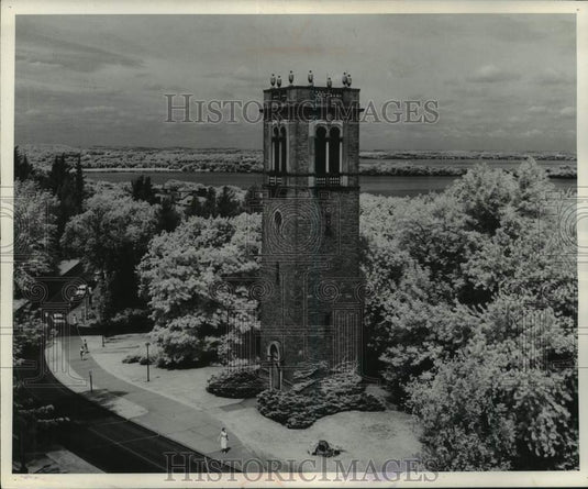 1956, Carillon Tower at University of Wisconsin - Madison campus - Historic Images