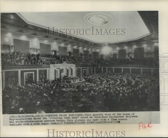 1958, President Eisenhower delivers his State-of-the-Union Address - Historic Images