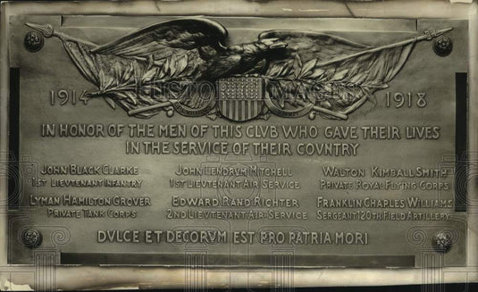 1924, Bronze memorial tablet at the University Club of Milwaukee - Historic Images