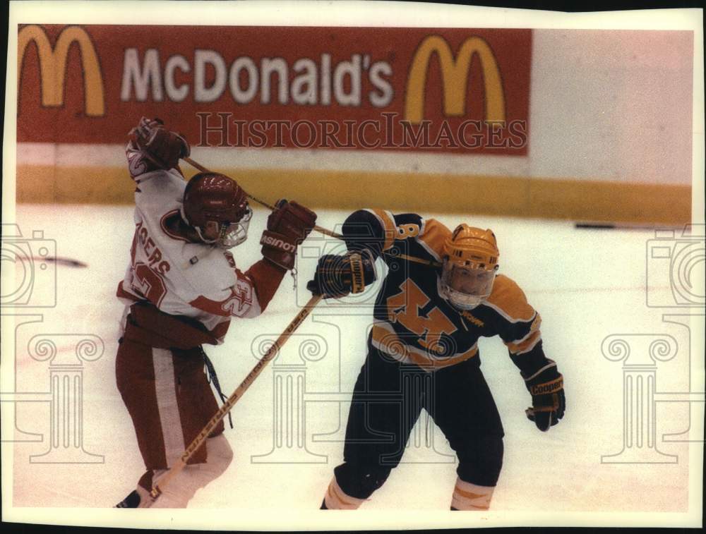 1994 Press Photo University of Madison 1994 hockey team plays a game - mjc33636 - Historic Images