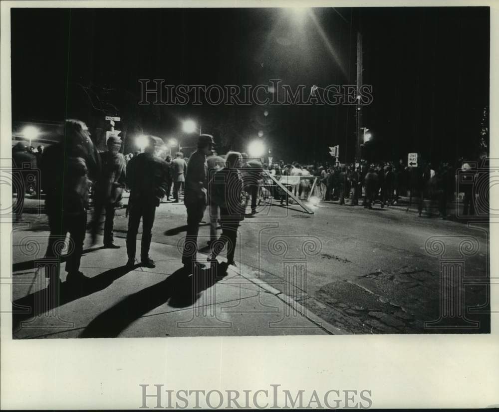 1970 Demonstrators at Oshkosh State University Campus - Historic Images