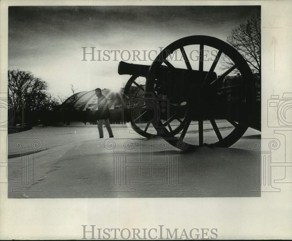 1967, Civil War Cannon, Camp Randall Stadium, UWM Stadium Field House - Historic Images