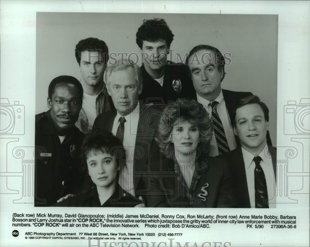 1990 Press Photo Cast of &quot;Cop Rock,&quot; shown on ABC-TV - mjc33748 - Historic Images