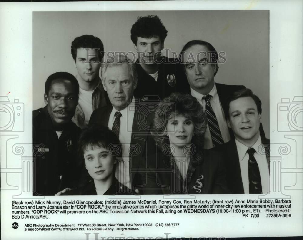 1990 Press Photo Cast of &quot;Cop Rock&quot; series on ABC-TV - mjc33758 - Historic Images