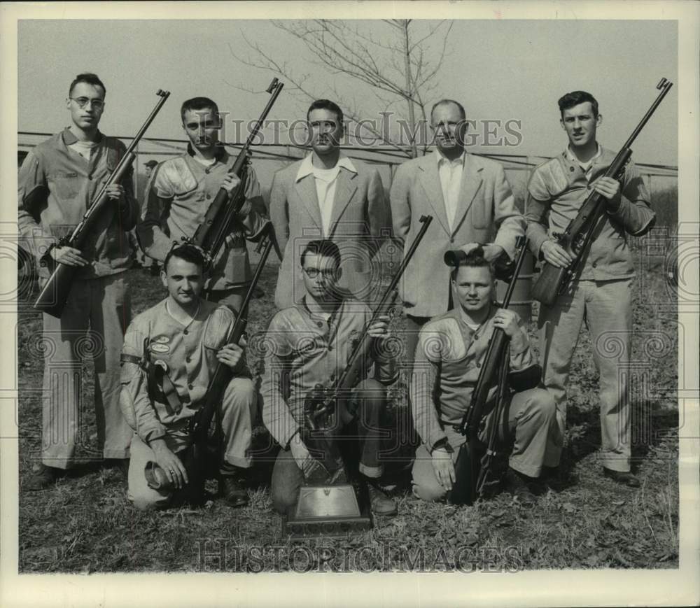 1956, Squad of Badgers rifle marksmen for the University of Wisconsin - Historic Images