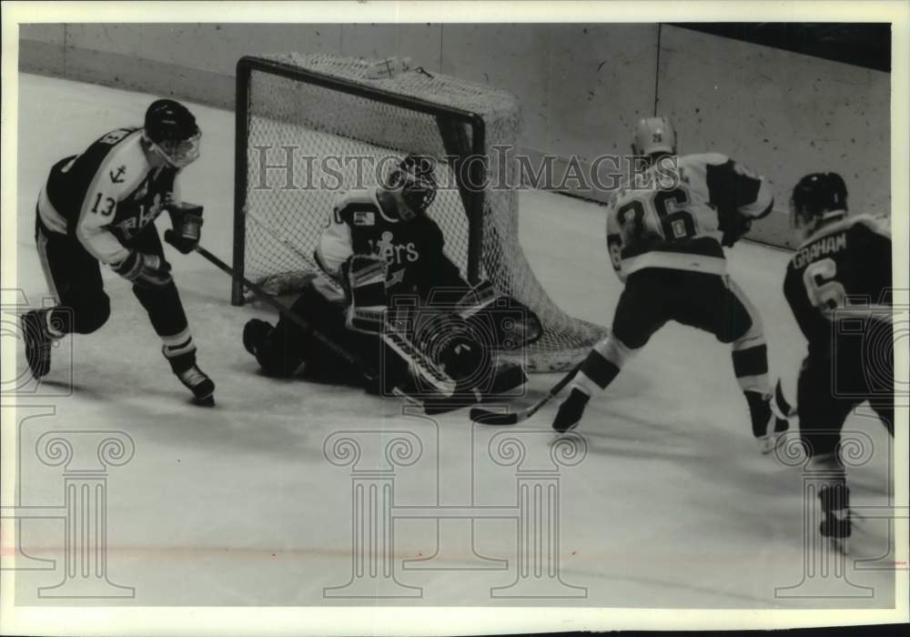 1995 Press Photo University of Wisconsin-Madison and Lake Superior Sate Hockey - Historic Images