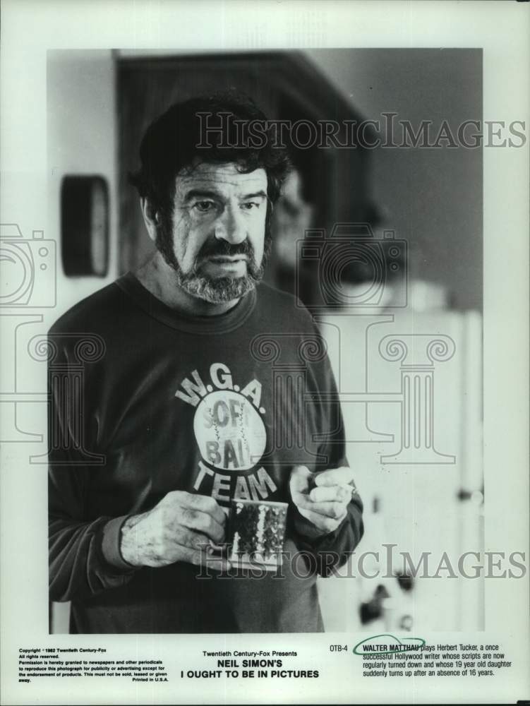 1982 Press Photo Walter Matthau in "I Ought To Be in Pictures" - mjc33940 - Historic Images
