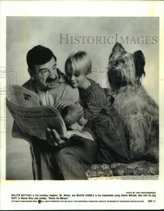 1993 Press Photo Walter Matthau and Mason Gamble in "Dennis the Menace" - Historic Images