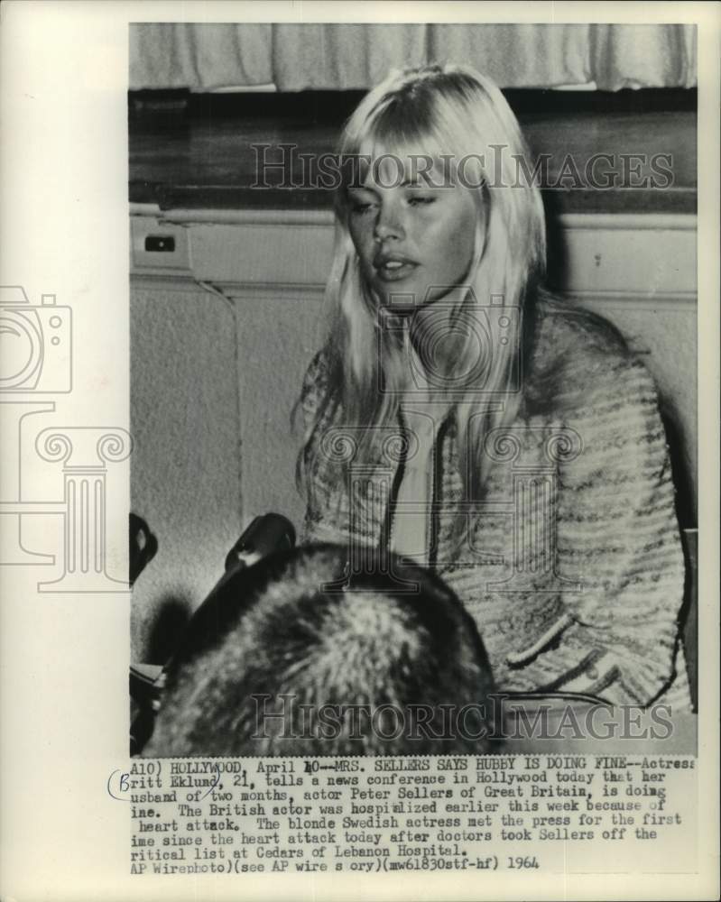 1964 Actress Britt Eklund at New Conference Hollywood - Historic Images