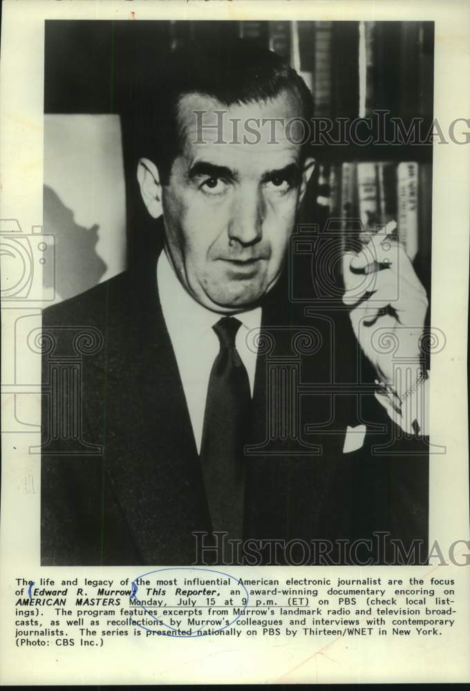 Press Photo Edward R. Murrow Newscaster - mjc33980 - Historic Images