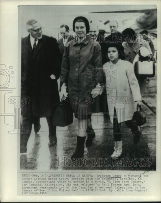 1966, Princess Grace of Monaco and Daughter Caroline in Geneva - Historic Images