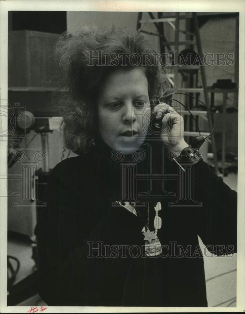1972, Judy Silver talking on phone Moscow - mjc34078 - Historic Images
