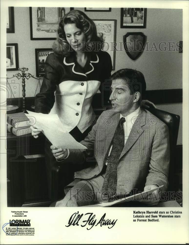 1991 Press Photo Kathryn Harold & Sam Waterston in "I'll Fly Away" - mjc34132 - Historic Images