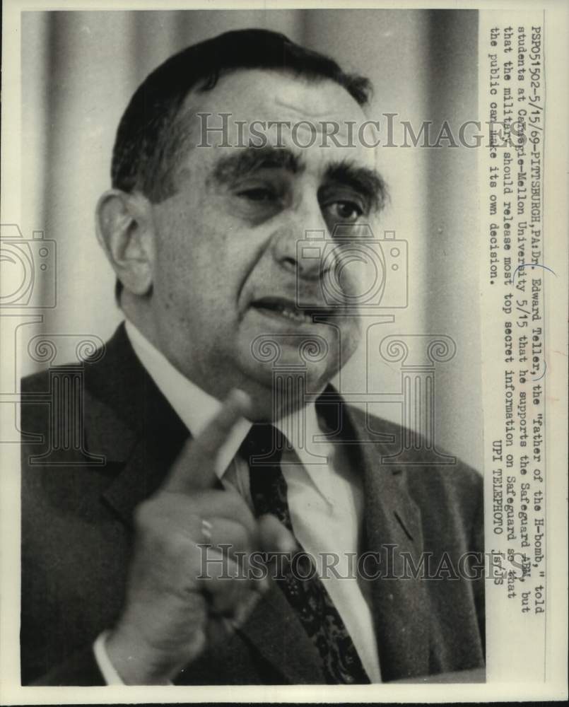 1969 Dr. Edward Teller, father of the H-bomb, Pennsylvania - Historic Images