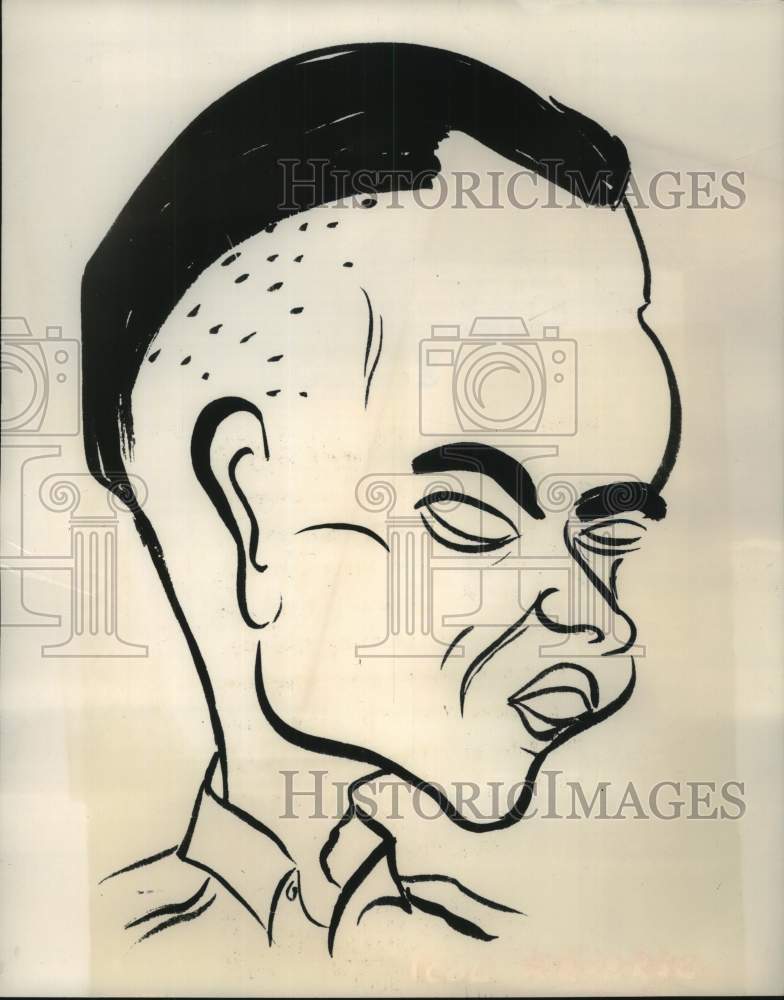 1951, Sketch of Luis Taruc, a Philippine Communist - mjc34171 - Historic Images
