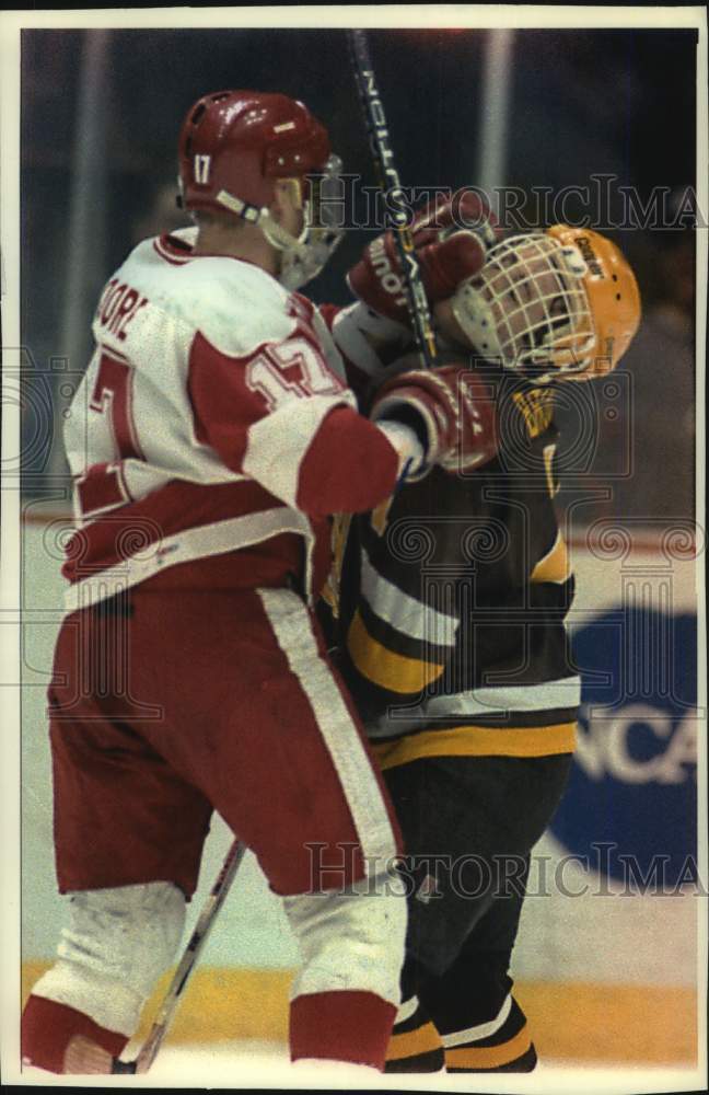 1994 Press Photo University of Wisconsin - Madison Hockey game against Michigan - Historic Images