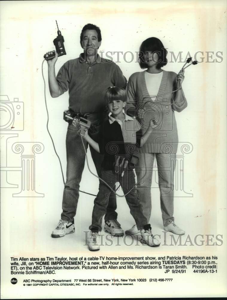 1991 Press Photo Cast Members of the Television Show "Home Improvement" on ABC - Historic Images