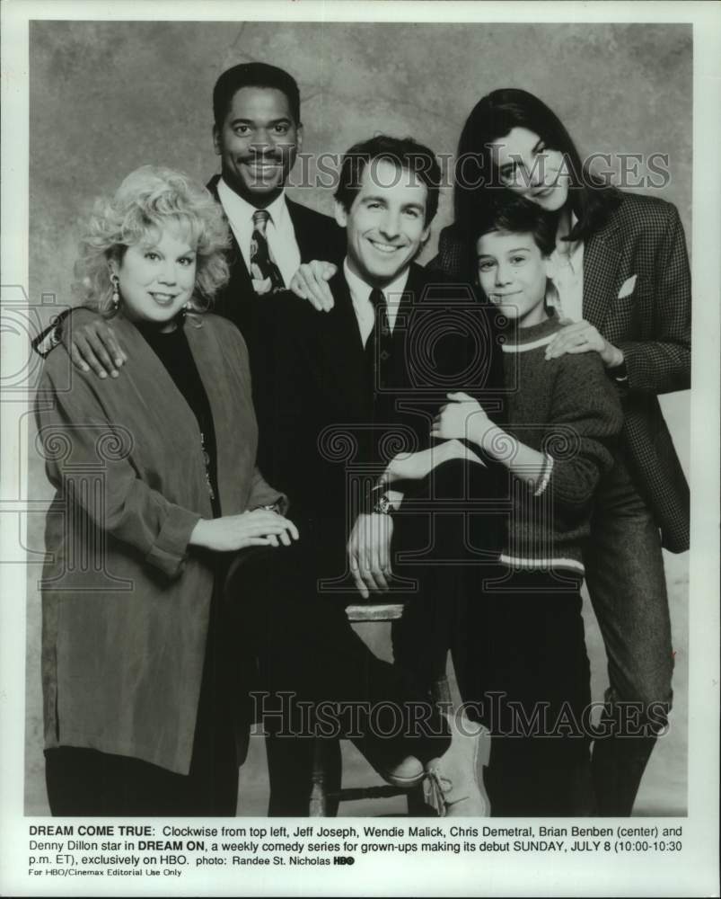 1991 Press Photo Cast of &quot;Dream On,&quot; a Weekly Comedy Series on HBO - Historic Images