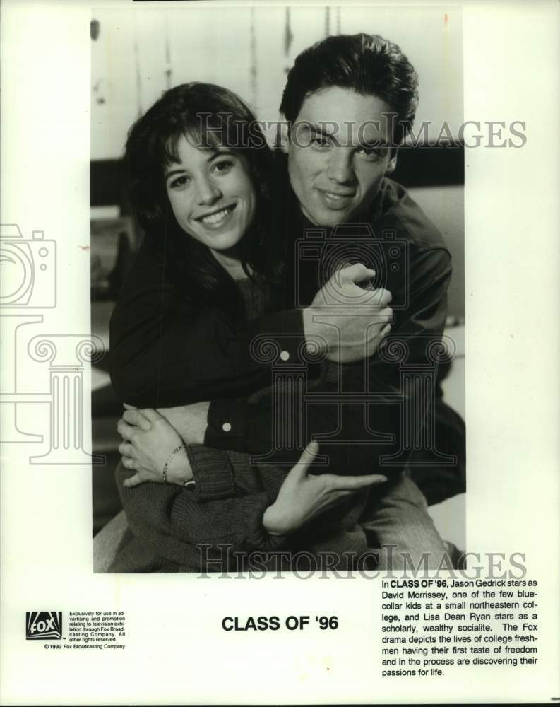 1992 Press Photo Lisa Dean Ryan and Jason Gedrick star in "Class of '96'. - Historic Images