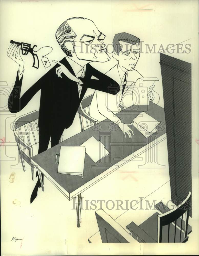 1962, Cartoon of E.G. Marshall and Robert Reed in &quot;Madman&quot; on CBS - Historic Images