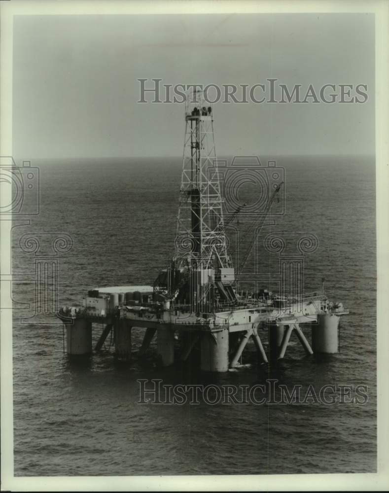 1978 Press Photo Oil rig in Baltimore Canyon of the Atlantic ocean, New Jersey - Historic Images