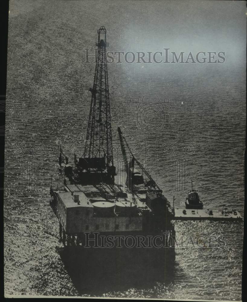 1951, Oil well 7 miles off Gulf of Mexico. - mjc34606 - Historic Images