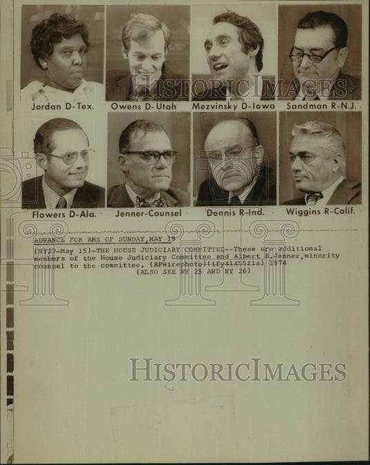1974 Press Photo Albert E. Jenner & members of the House Judiciary Committee-Historic Images