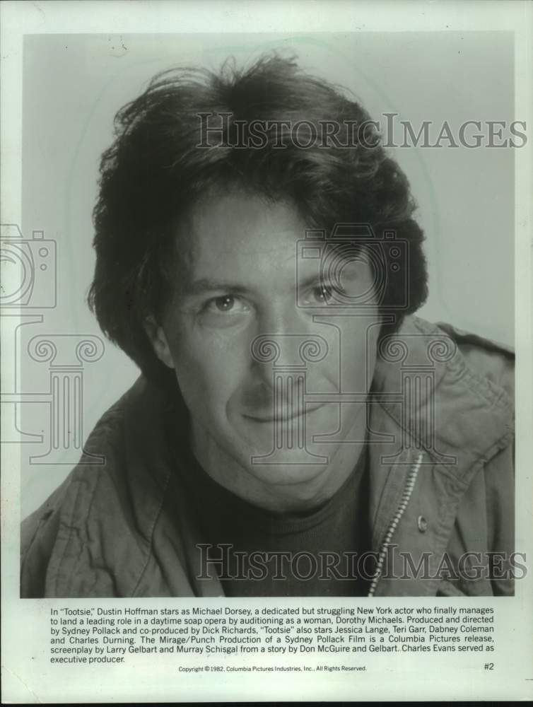 1983 Press Photo Dustin Hoffman, stars in Columbia Pictures movie, "Tootsie."- Historic Images