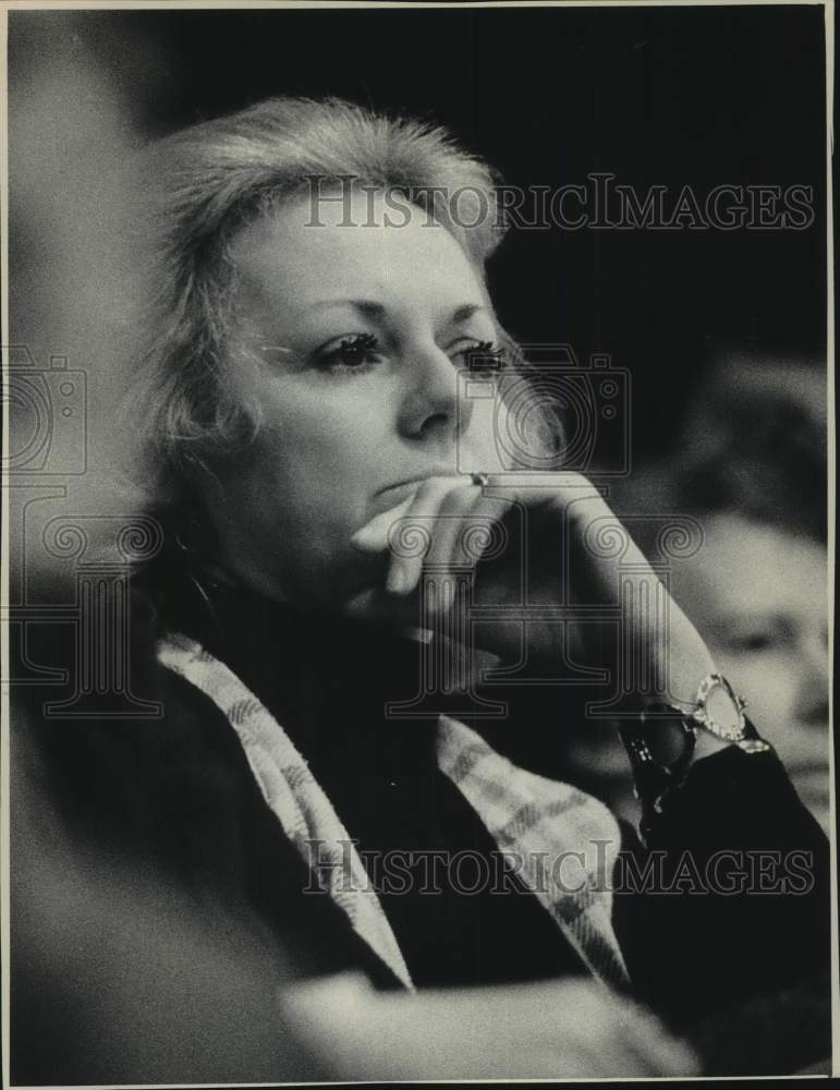 1974, Mrs. Pat McGuire, wife of Marquette coach Al McGuire - Historic Images