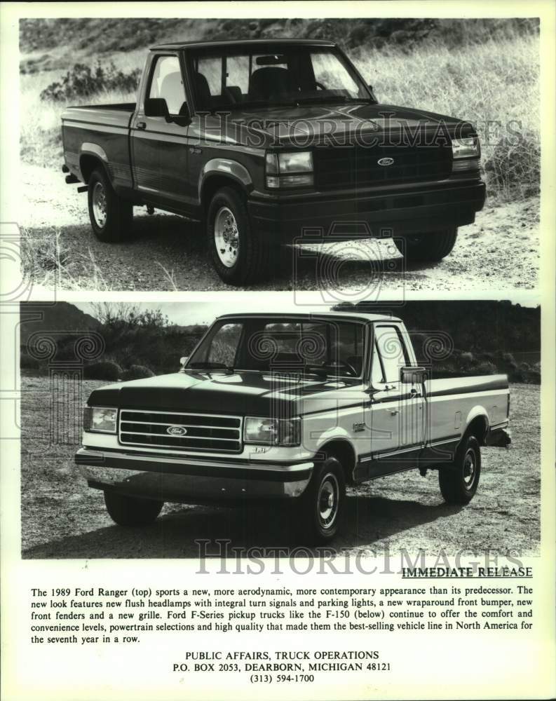 1989 Press Photo The 1989 Ford Ranger sports new, contemporary appearance, Mich - Historic Images