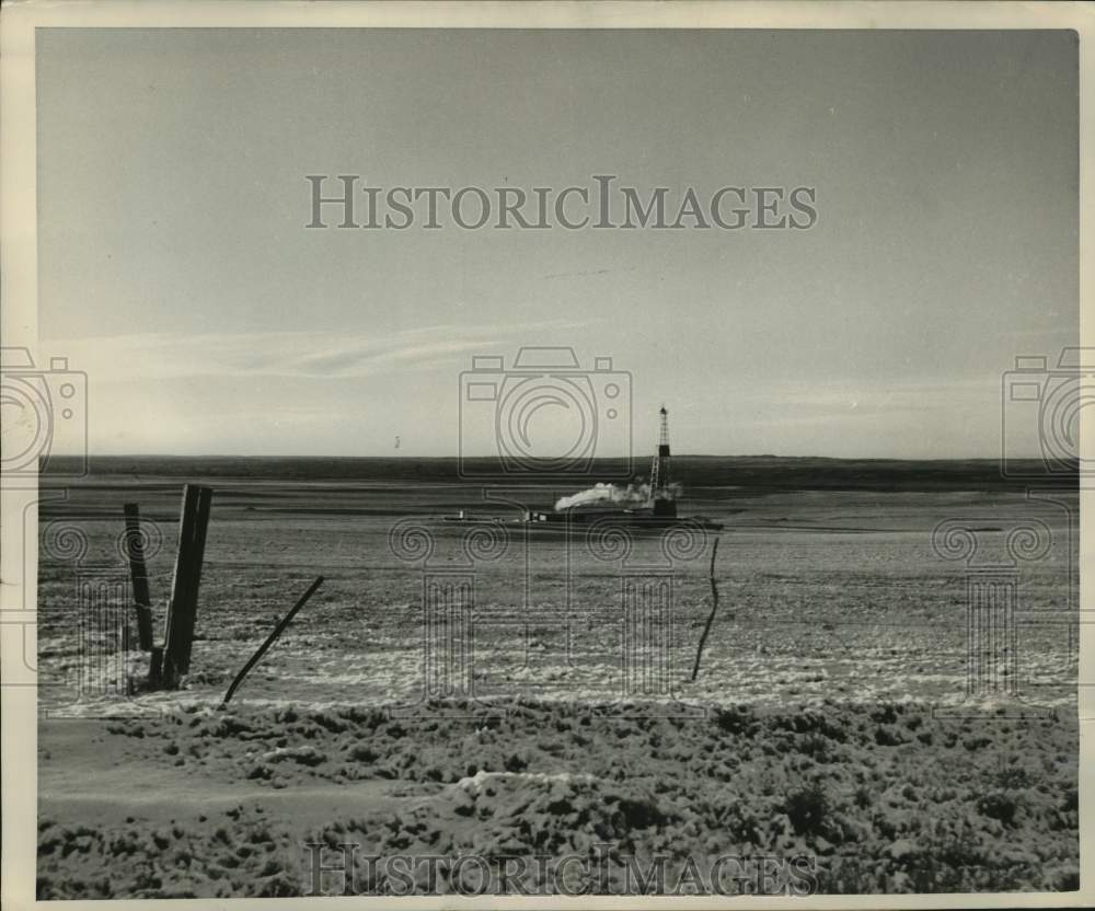 1952, New well site on the Montana plains near Poplar. - mjc35234 - Historic Images