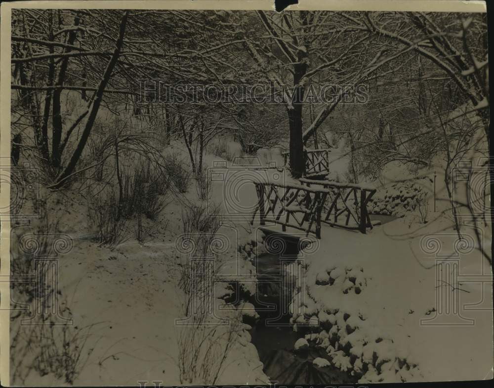 1934, Rustic bridge made by W.E.R.A workers for the creek - Historic Images