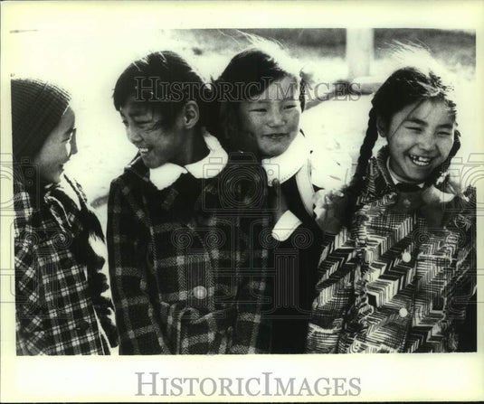1982, Children of Ulan Bator, receiving aid from European nations - Historic Images