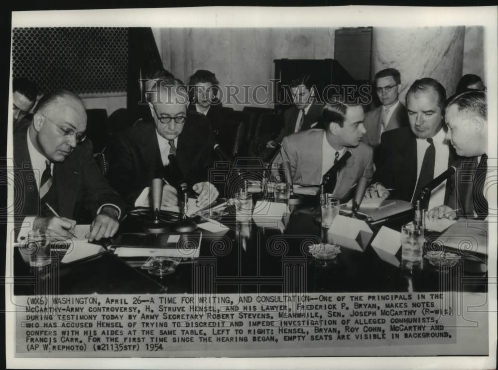 1954 Press Photo Government officials at McCarthy-Army hearing, Washington- Historic Images