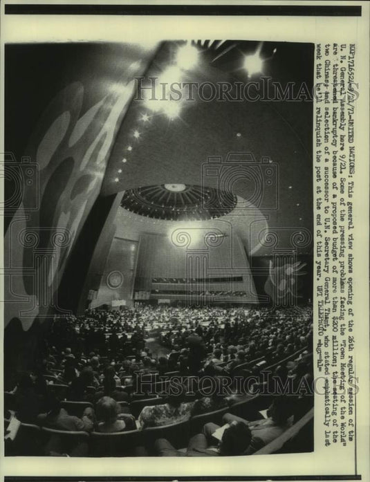 1971, Opening of regular session of the UN General Assembly, New York - Historic Images