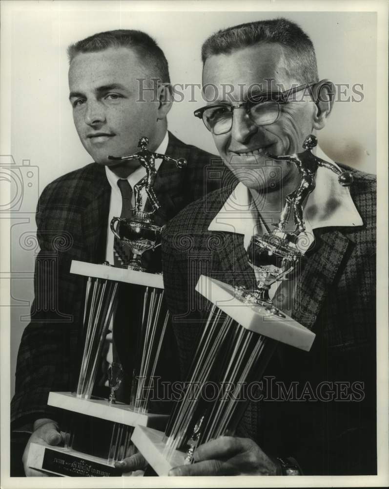 1964 Richard &amp; Anthony Czernicki win Journal bowling trophies - Historic Images